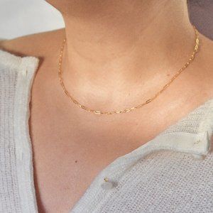 Minimalist Gold Paperclip Chain Necklace
